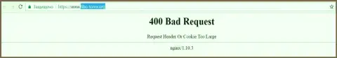 Официальный ресурс брокера Фибо Груп Лтд некоторое количество суток заблокирован и выдает - 400 Bad Request (неверный запрос)