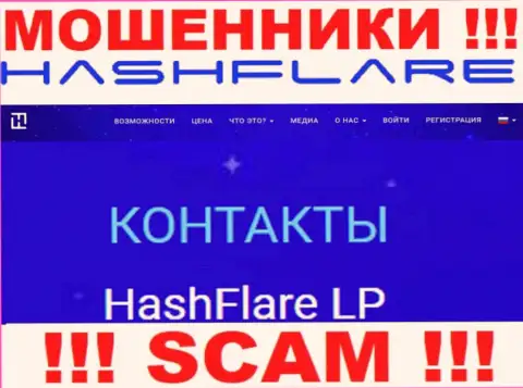 Сведения об юридическом лице мошенников HashFlare