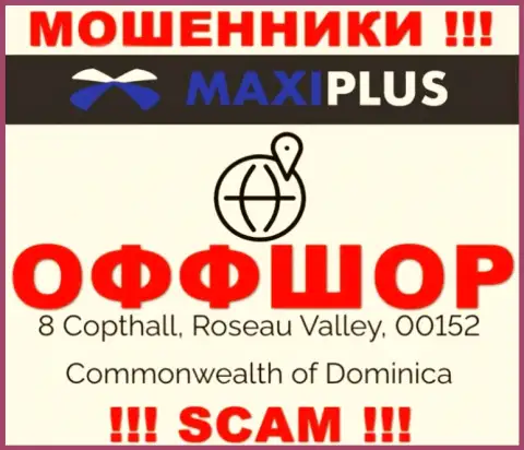 Невозможно забрать финансовые активы у организации Maxi Plus - они пустили корни в офшорной зоне по адресу: 8 Coptholl, Roseau Valley 00152 Commonwealth of Dominica