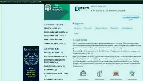Материал об условиях для трейдинга форекс дилинговой организации KIEXO, расположенный на web-сервисе Директори ФинансМагнатес Ком
