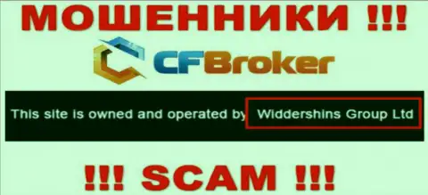 Юридическое лицо, которое управляет internet-ворюгами CFBroker - это Widdershins Group Ltd