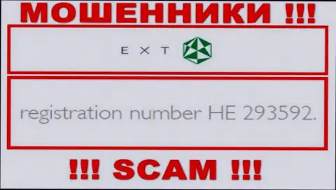 Регистрационный номер EXT Лтд - HE 293592 от потери вложенных денег не убережет