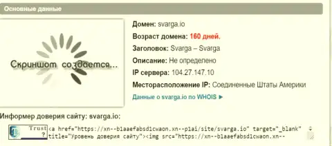 Возраст доменного имени Форекс брокера Сварга, исходя из справочной инфы, которая получена на интернет-сервисе doverievseti rf
