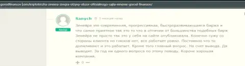 Коммент реального биржевого трейдера дилинговой организации Zineera, взятый с веб-сайта Gorodfinansov Com