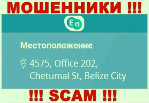 Юридический адрес воров ENN в оффшорной зоне - 4575, Office 202, Chetumal St, Belize City, данная инфа представлена на их официальном информационном портале