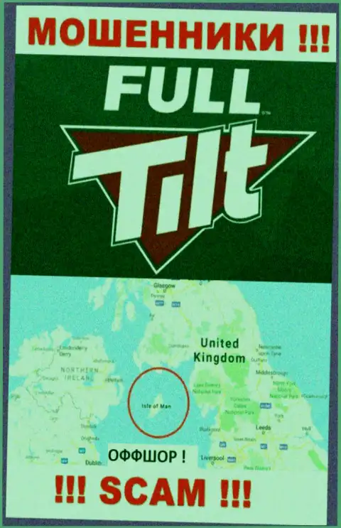 Isle of Man - оффшорное место регистрации мошенников Фулл Тилт Покер, представленное на их сайте