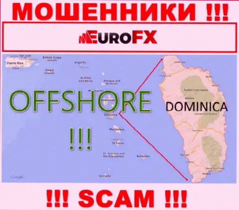 Dominica - оффшорное место регистрации кидал EuroFX Trade, предложенное у них на сайте