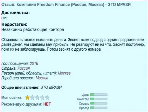 Freedom24 Ru надоели клиентам постоянными звонками - МОШЕННИКИ !!!