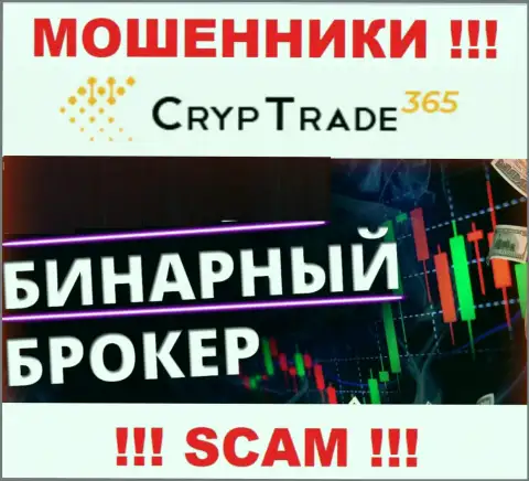 Cryp Trade 365 обманывают, оказывая мошеннические услуги в сфере Брокер бинарных опционов